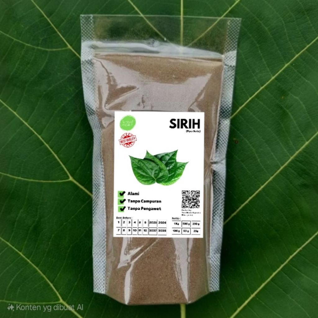 

Bubuk Serbuk Sirih 100 Gram Suruh Suroh Hijau