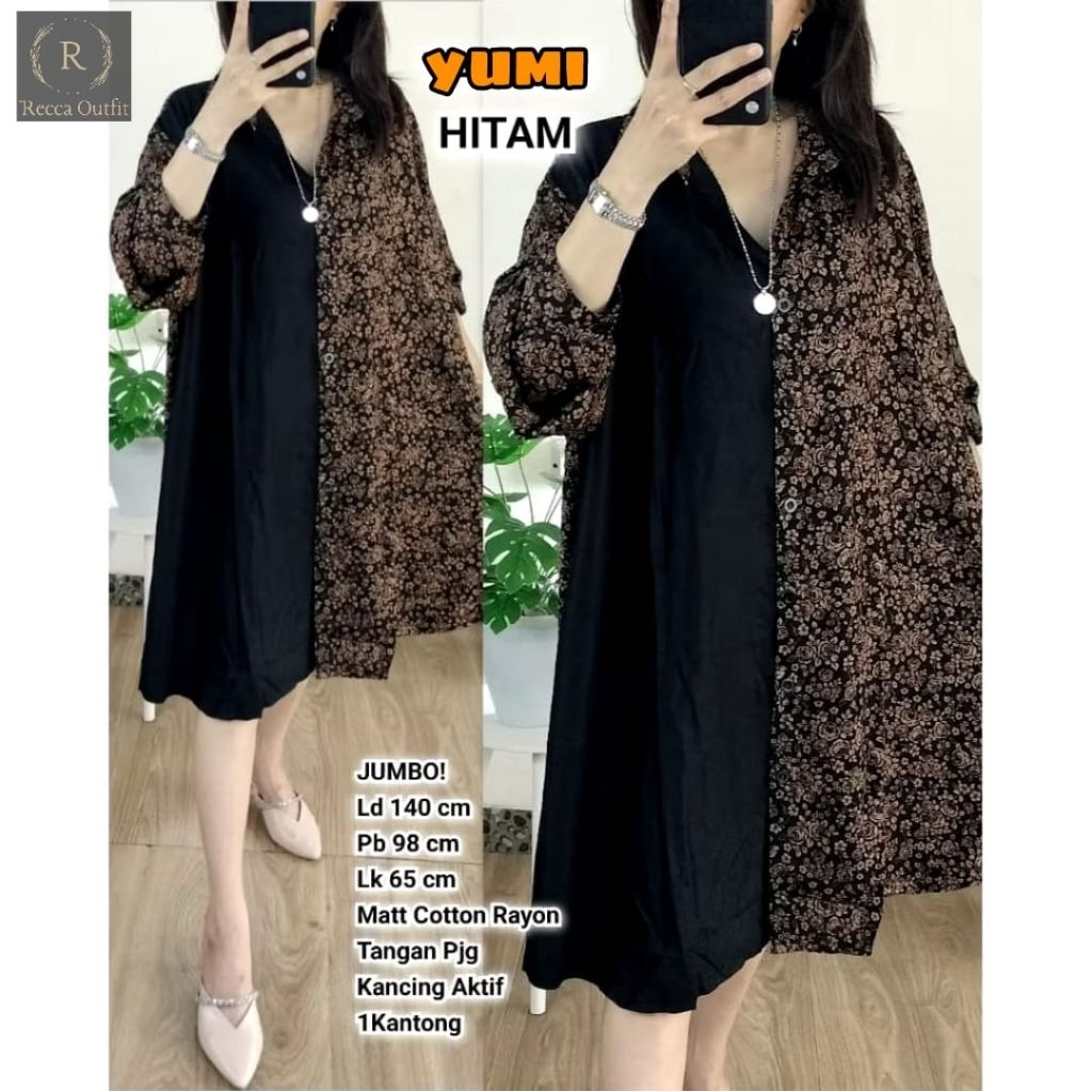 ATASAN LONG TUNIK JUMBO/YUKI/BLOUSE LONG TUNIK WANITA KATUN RAYON JUMBO LD 140 CM FIT XXXXL