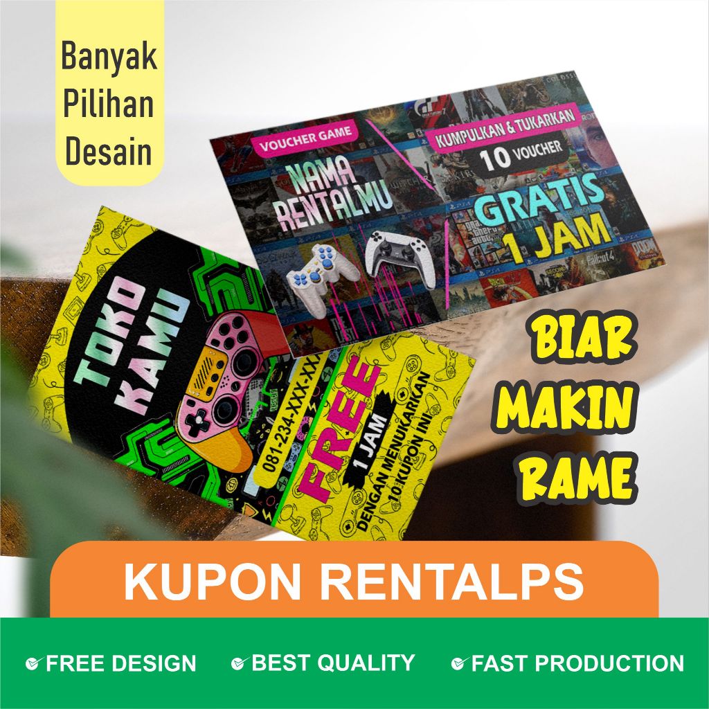 

Loyalty Card untuk pengusaha rental PS - kartu Rental PS custom - Kartu penukaran PS