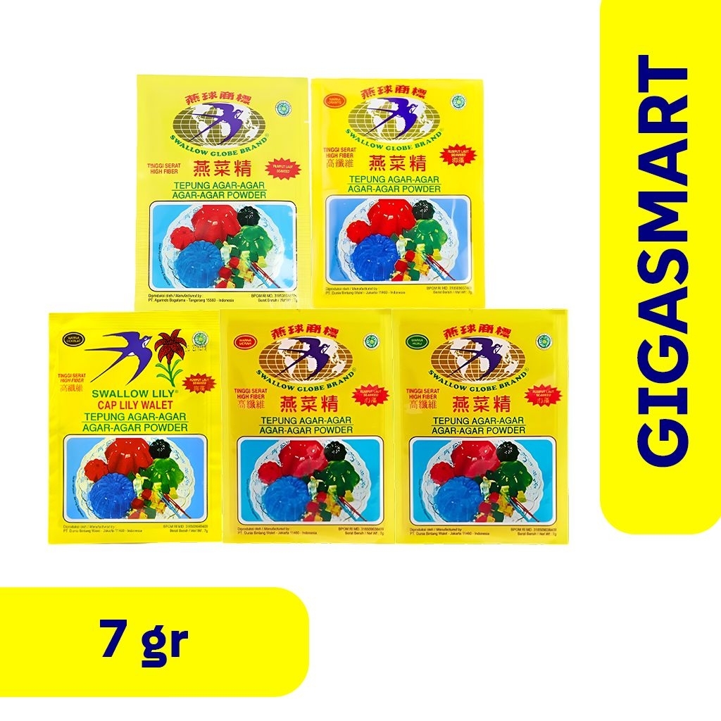 

Agar Agar Swallow All Variant Warna 7gr, 1 pcs