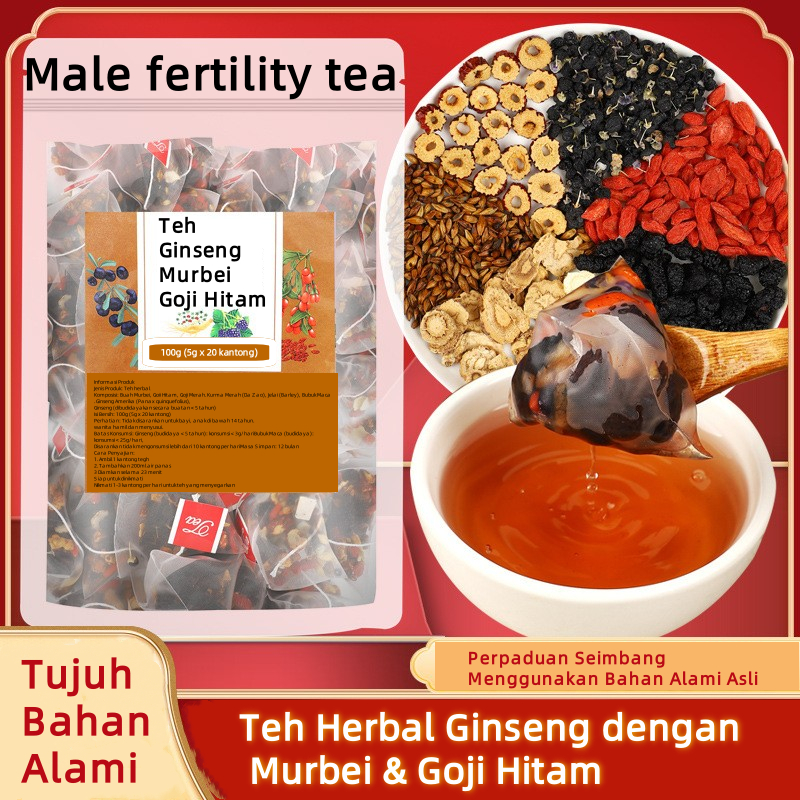 

Teh Herbal Kombinasi Pria: Ginseng, Murbei, Maca, Goji & 8 Harta Sehat Perpaduan Seimbang dari 8 Bahan Pilihan: Ginseng, Murbei, Maca, Goji, dan Herbal Lainnya – Menunjang Vitalitas & Kesehatan Pria