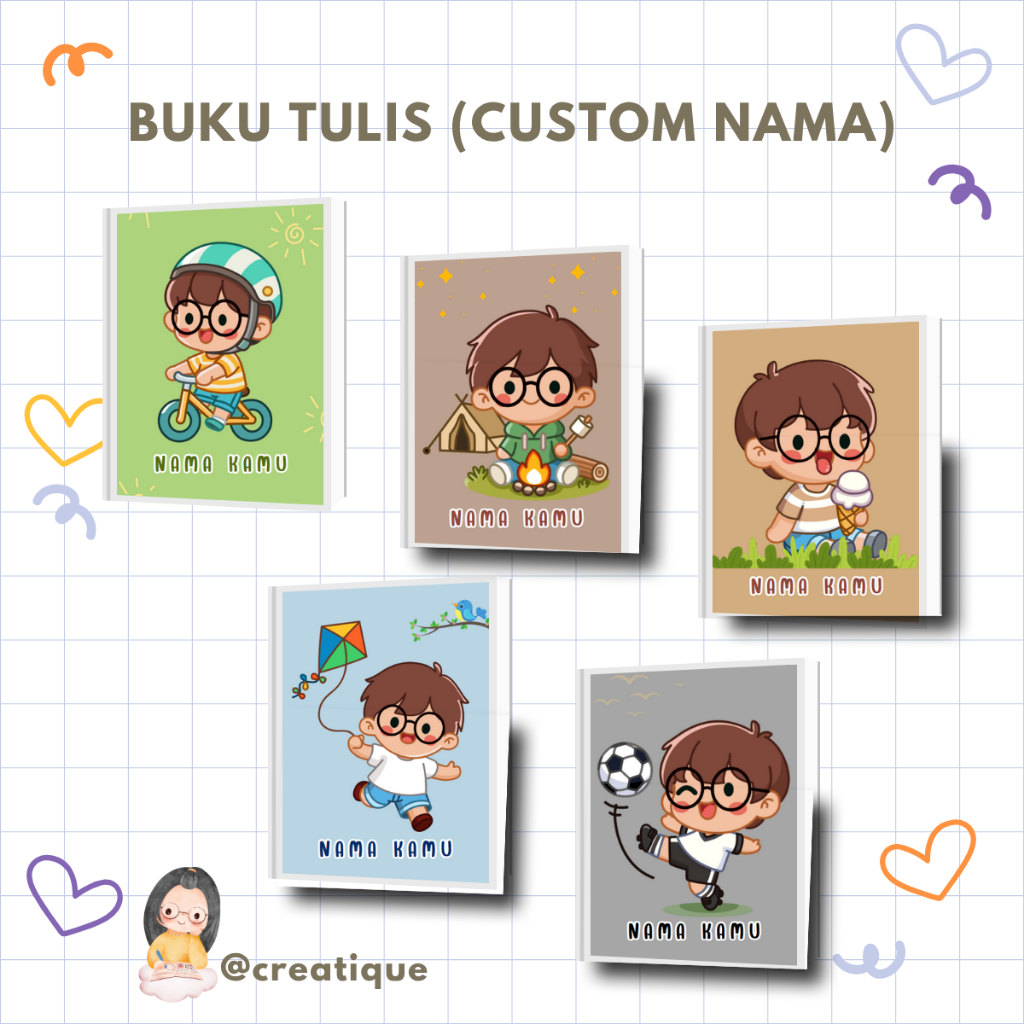 

[CUSTOM] Buku Tulis Sekolah Custom Nama | Buku Tulis Catatan Anak