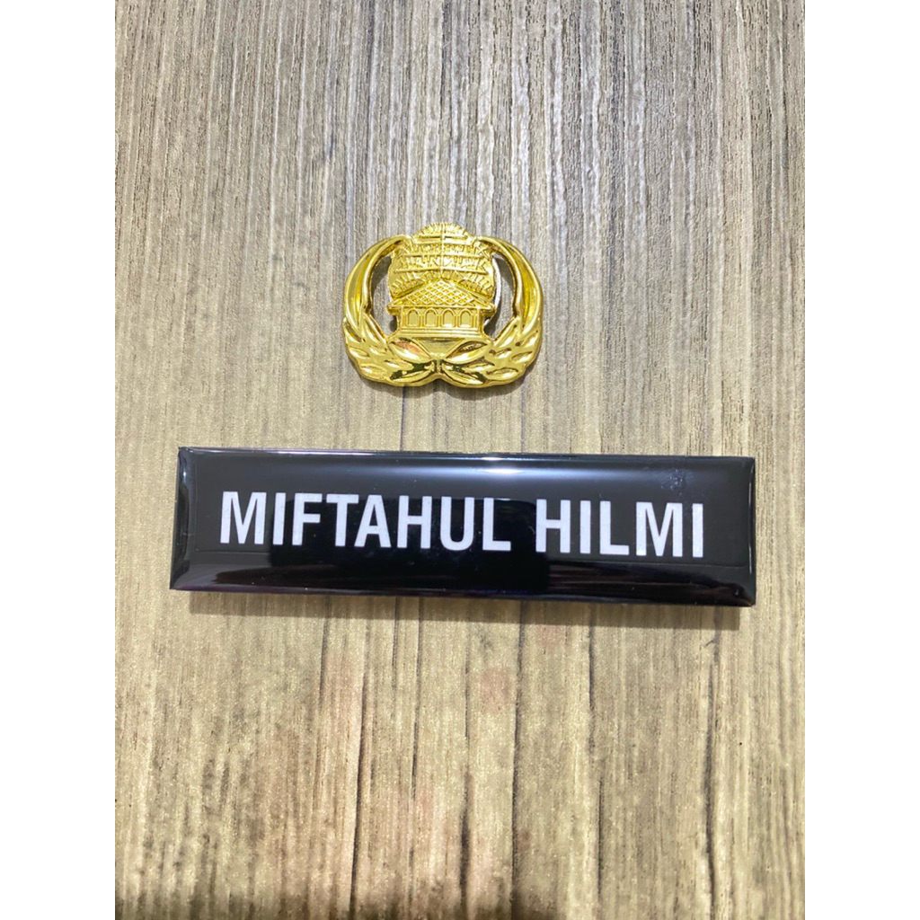 

PROMO NAMA DADA / Nametag "FULL HITAM"+ Logo KORPRI (SEPASANG)