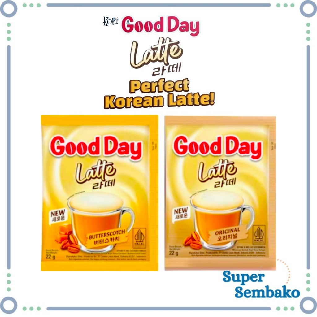 

KOPI INSTAN GOOD DAY KOREAN LATTE ORIGINAL BUTTERSCOTCH SWEET CREAMY RICH SMOOTH PER SACHET 22g