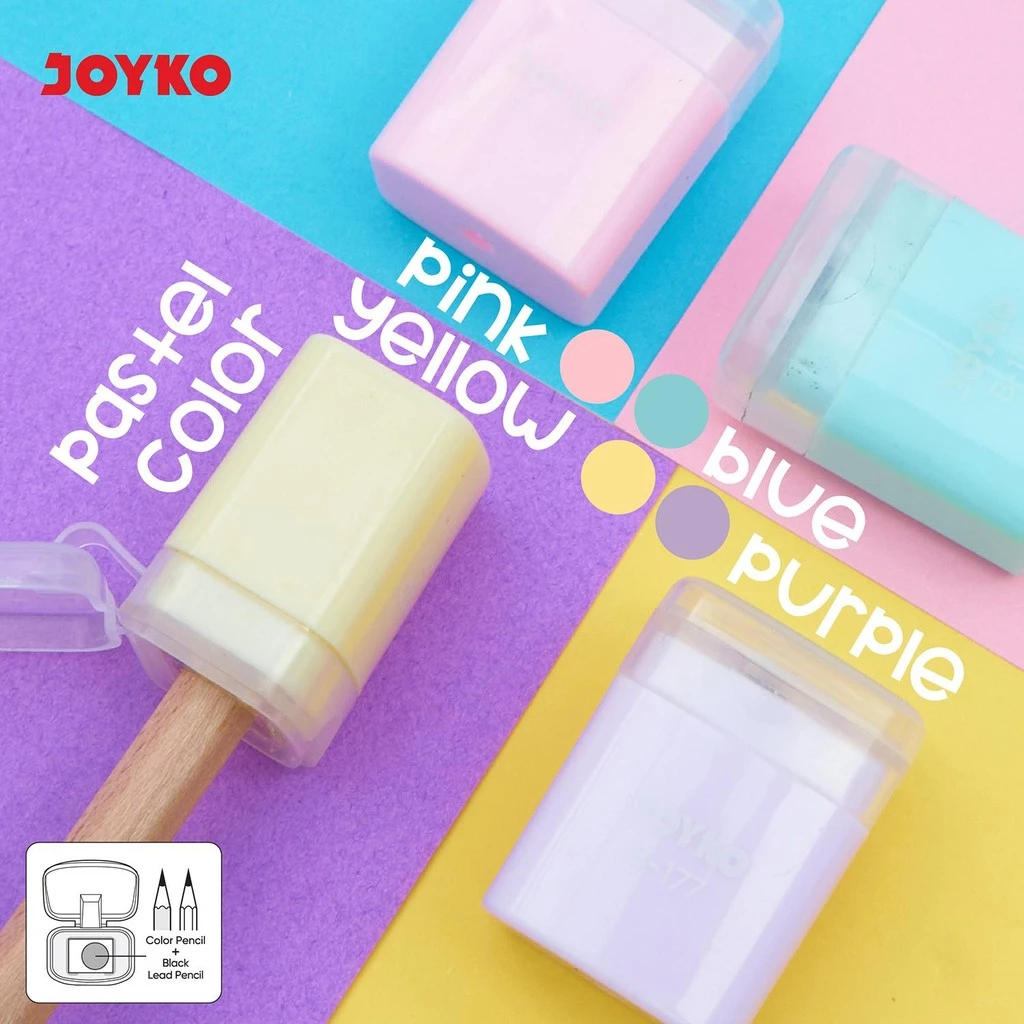 

JOYKO Rautan Serutan Sharpener B-177 - 1 Box 24 Pcs