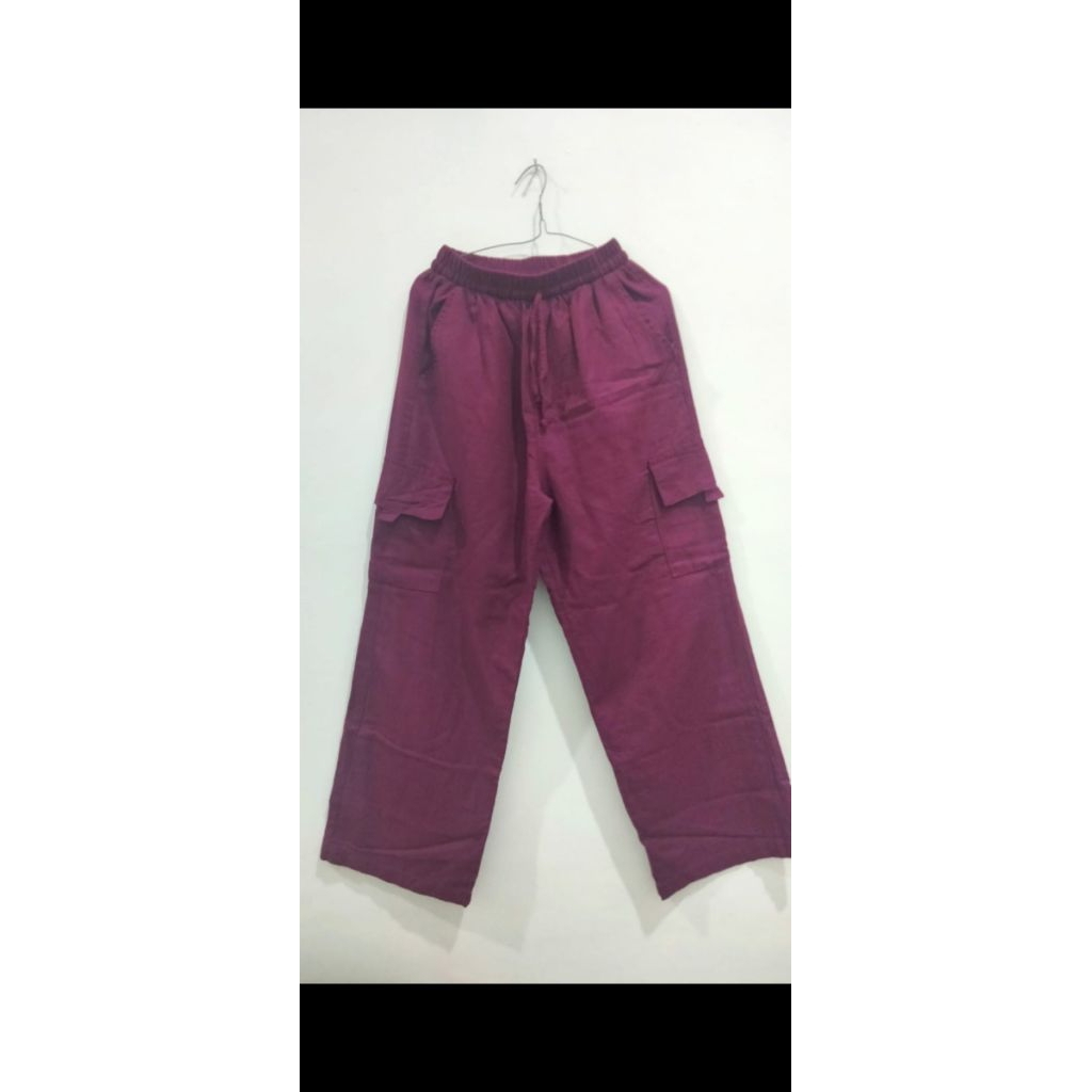 NEW Celana Kargo Cargo Pants Pink Fuchsia / Magenta