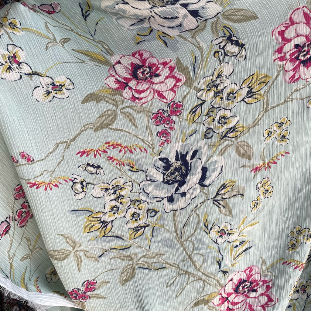 kain yoryu silk motif bunga premium - kain satin silk yoryu original - kain silk style dzc