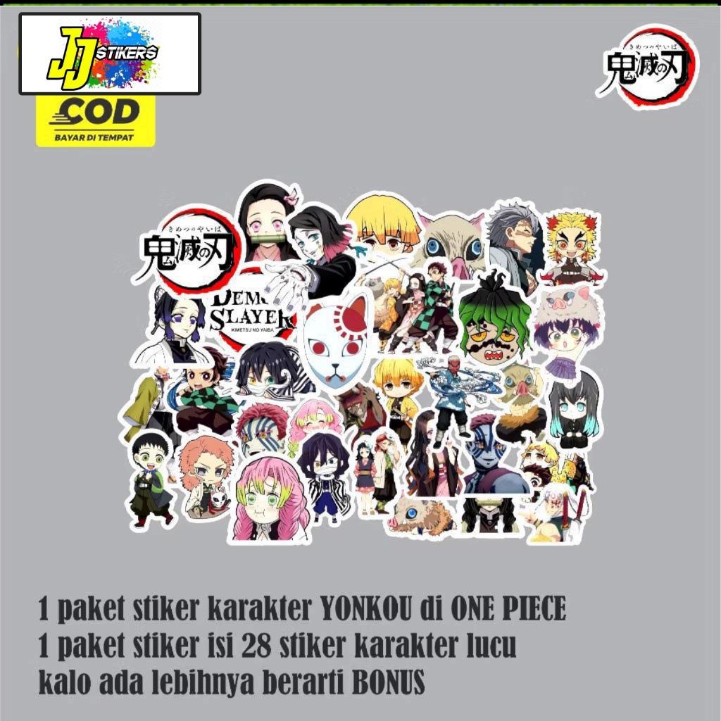 

Stiker Karakter Anime Kimetsu No Yaiba Paper Vinyl Waterproof Sticker Pack Dekor Casing Phone Laptop