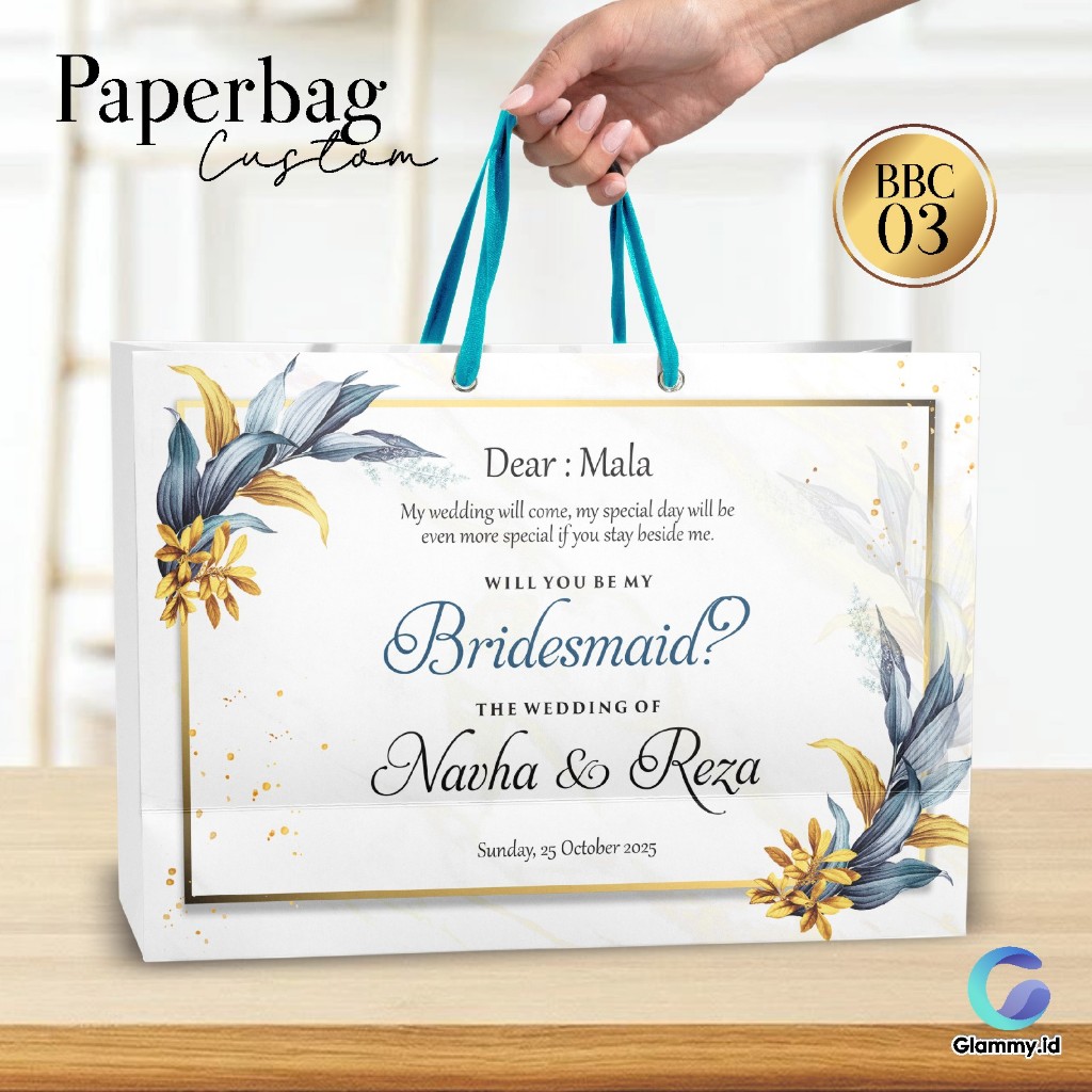 

PAPERBAG BRIDESMAID CUSTOM – TAS SOUVENIR PESTA / PERNIKAHAN – PAPER BAG BRIEF CARD PREMIUM – BBC