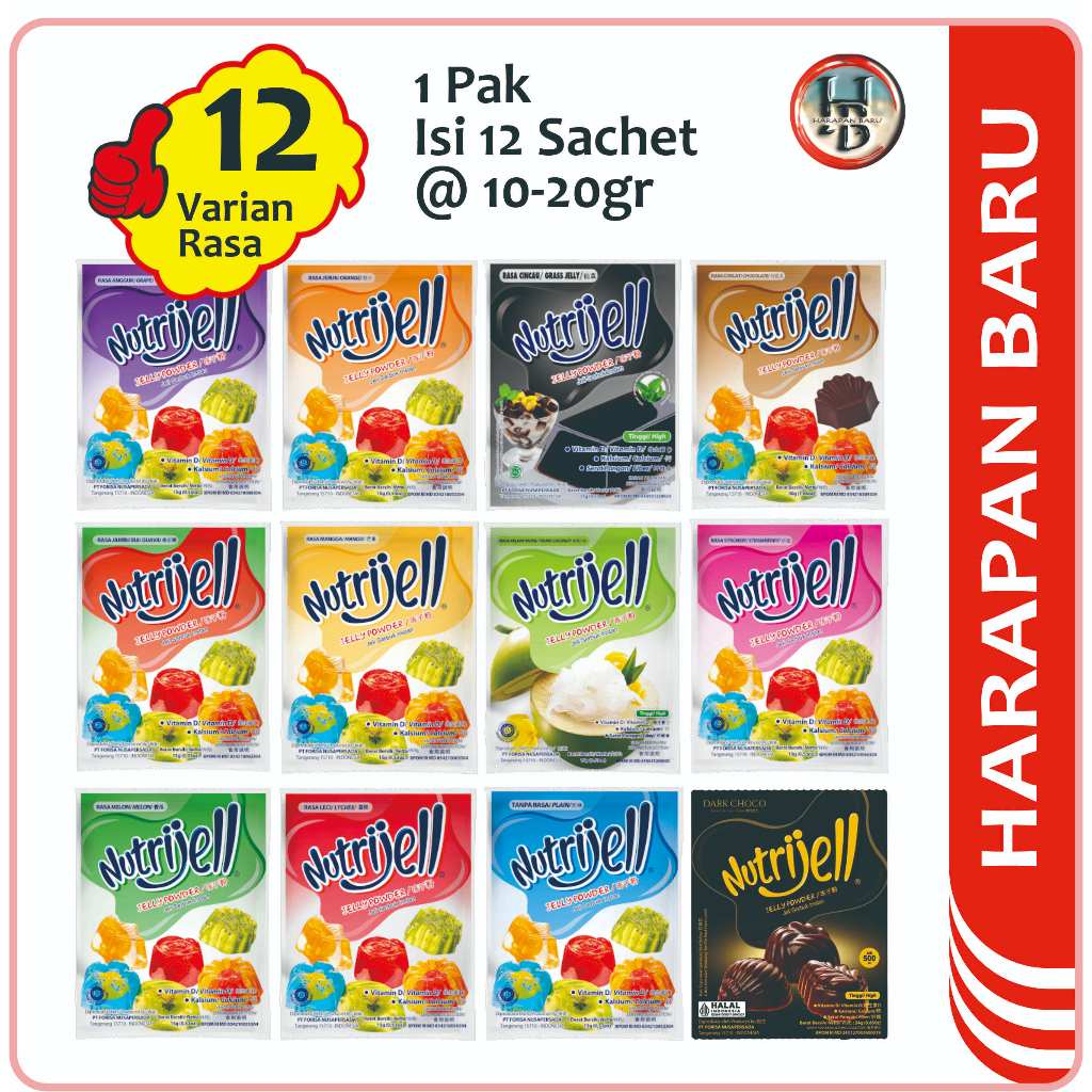 

NUTRIJELL - Jelly Box Isi 12 Sachet - @10-20gr - 12 Varian Rasa