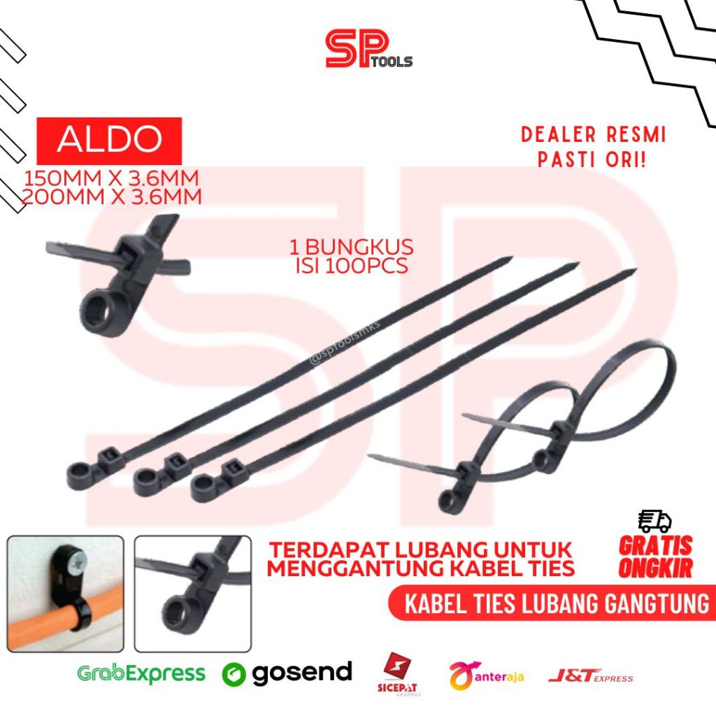 

KABEL TIES MODEL GANTUNG TEMBOK / TALI PENGIKAT 15CM / 20CM 150MM X 3.6MM / 200MM X 3.6MM HITAM ALDO