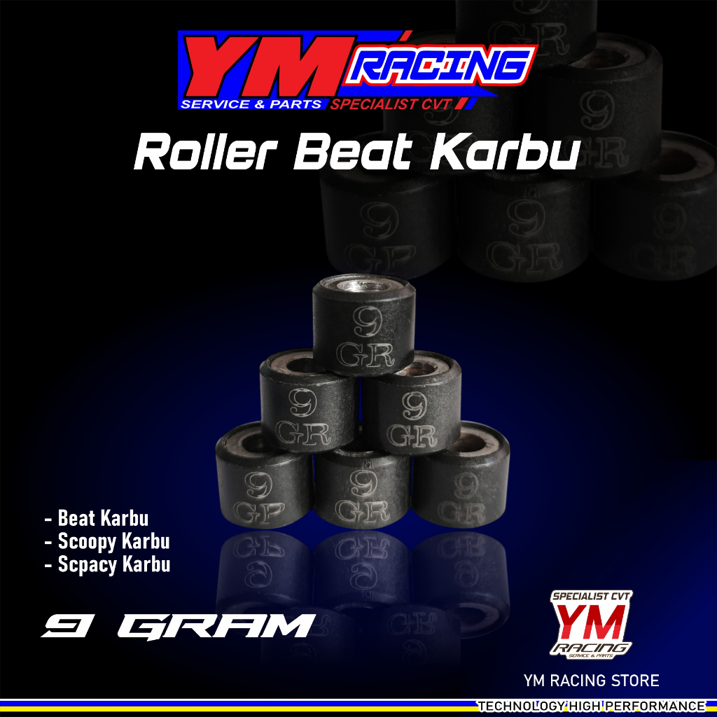 ROLLER BEAT KARBU 9 GRAM 1 SET ISI 6 BUTIR // ROLLER SCOOPY KARBU 9 GRAM / ROLLER SPACY KARBU 9 GRAM