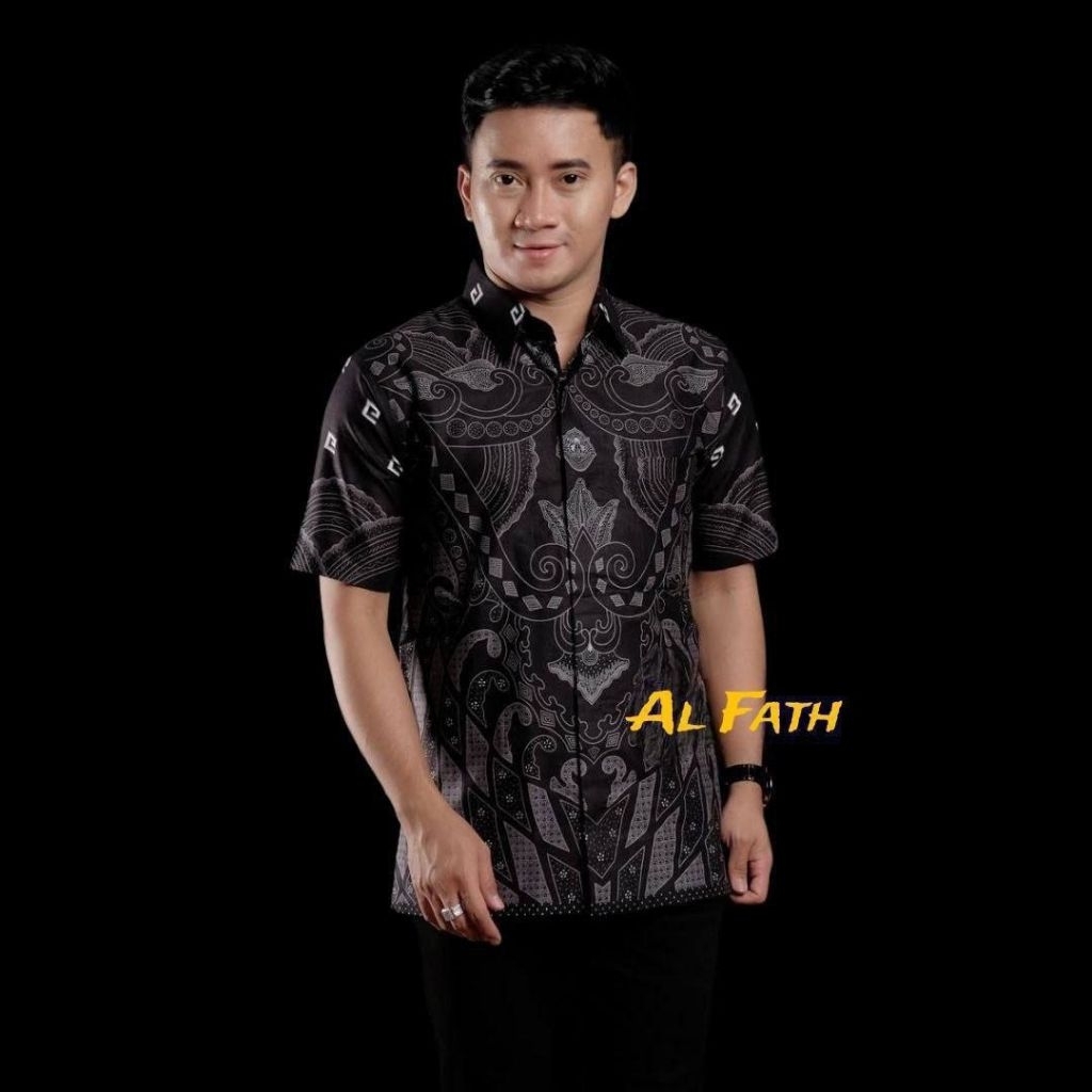 kemeja batik pria lengan pendek baju batik pria batik kantor seragam kerja ukuran reguler