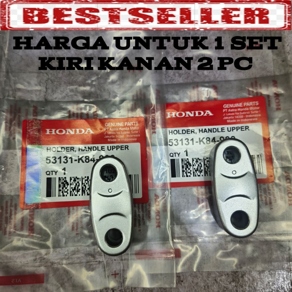 53131-K84-900 (1 SET ) KIRI KANAN RAISER STANG CRF 150 DUDUKAN STANG CRF 150L KLEMAN STANG ATAS ASLI