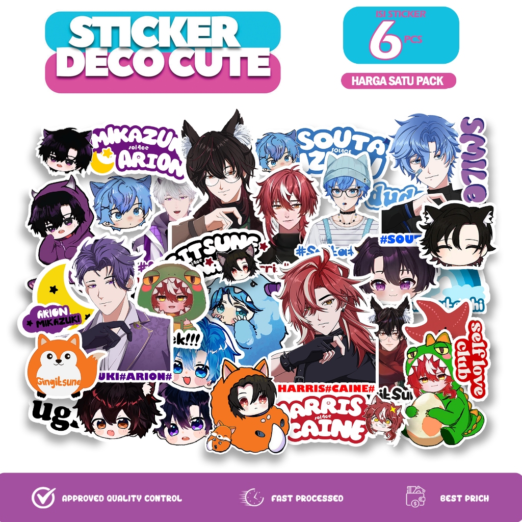

OZM1 - STICKER VTUBER HARRIS SOUTA GINGITSUNE ARION - STIKER DIY - STIKER ANIME - STICKER VTUBER SOL4CE LOVE AND DEEP SPACE - STICKER MOTOR BUKU HELM TUMBLER