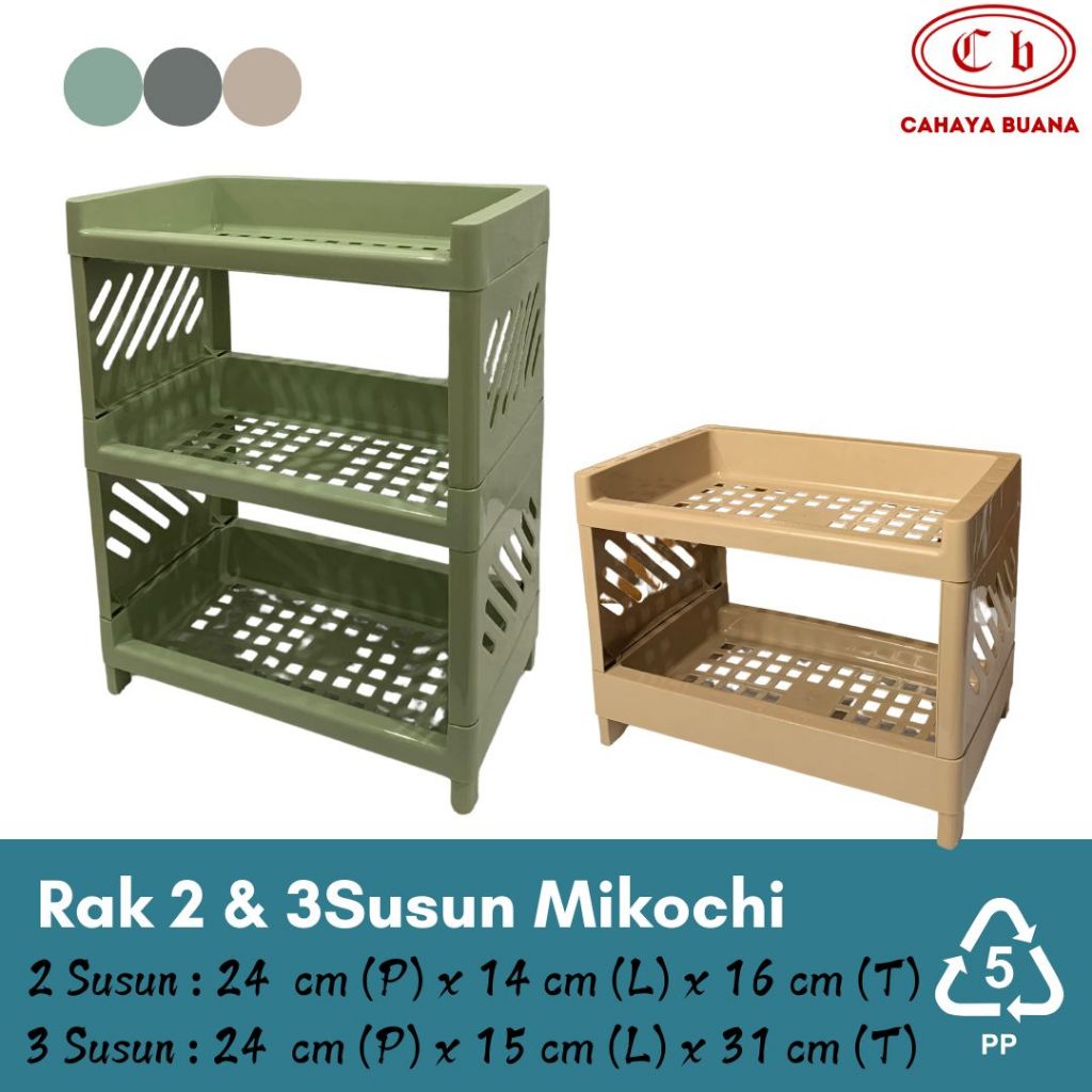 

Rak 2 & 3 Susun Mikochi Serbaguna / Rak Komestik / Rak Stationary Susun