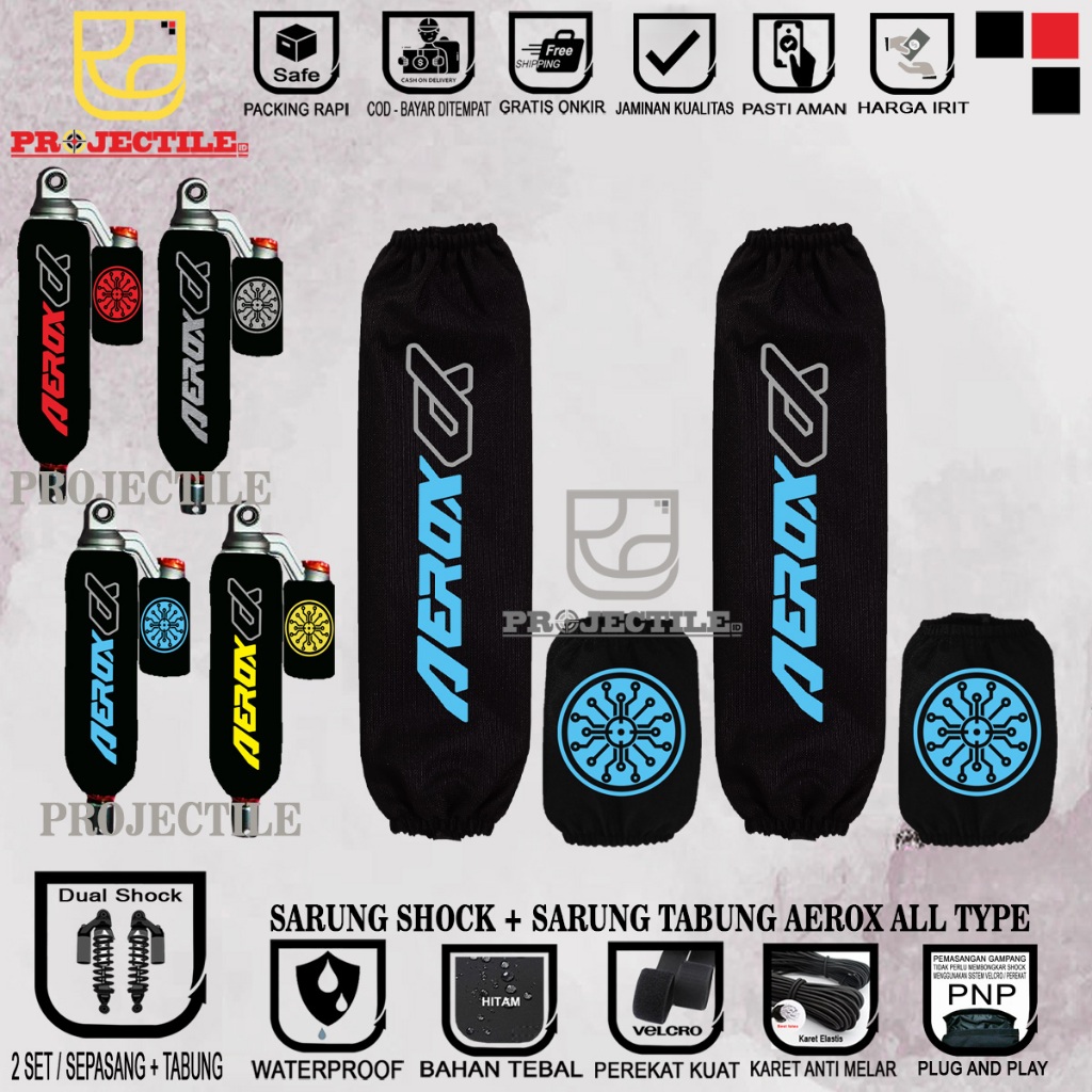 Sarung Shockbrreaker Aerox Cover Shockbreaker AEROX Turbo Sarung Shock Belakang Motor Aerox Alpha Ae