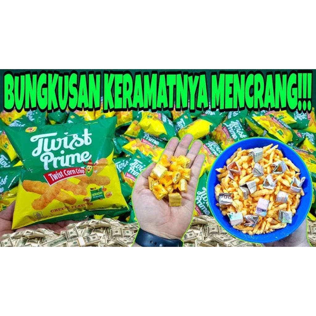 

Ciki twist prime berhadiah uang tunai - Ciki berhadiah uang - 1 renceng isi 10 pcs