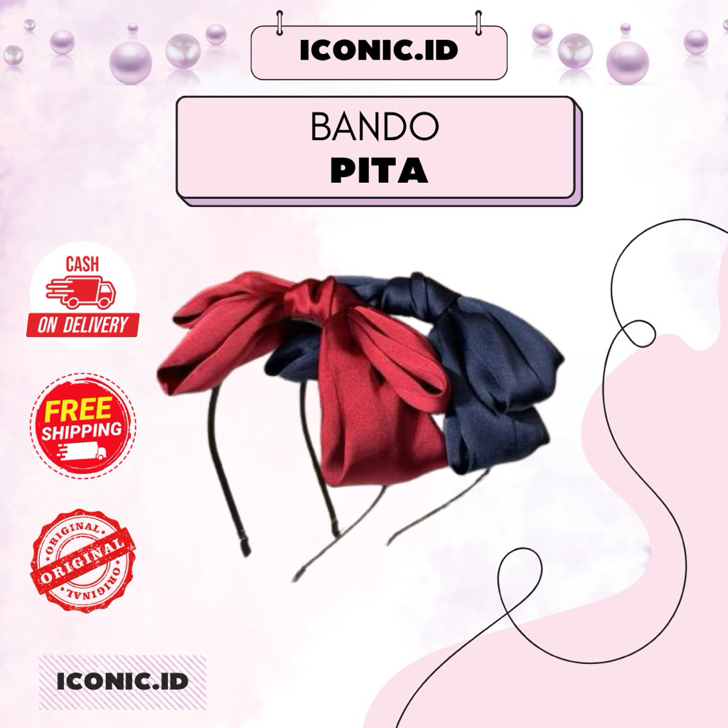 Iconic.id - Bando Pita / Bando Cewek Pita / Bando Pita Kain