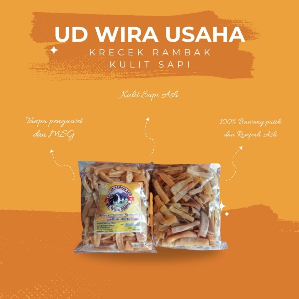 

Krecek rambak kulit sapi Kemasan 500 gr - UD WIRA USAHA