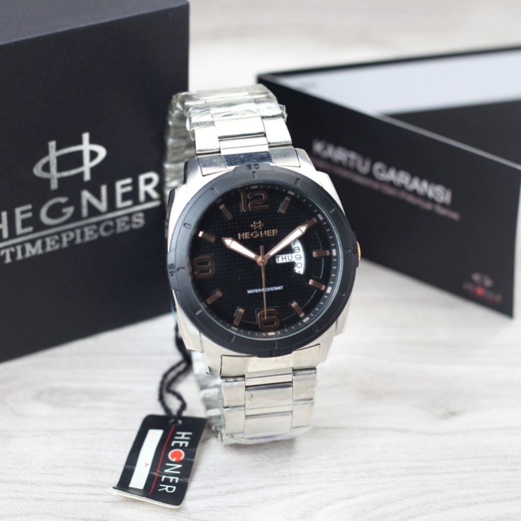 Hegner 392 jam tangan pria casual sporty water resistant watches