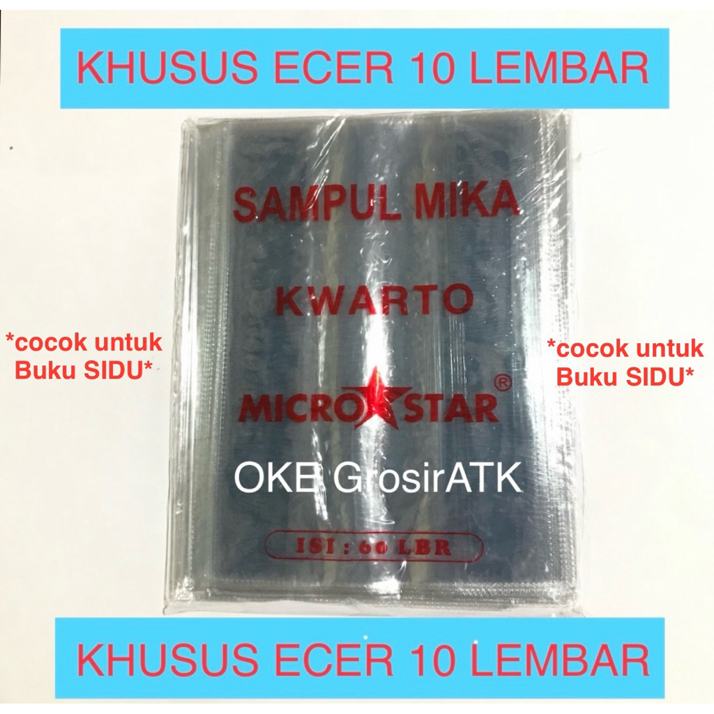 

[ECER] Sampul Buku Plastik Mika KWARTO / buku pendek (10 lembar)/