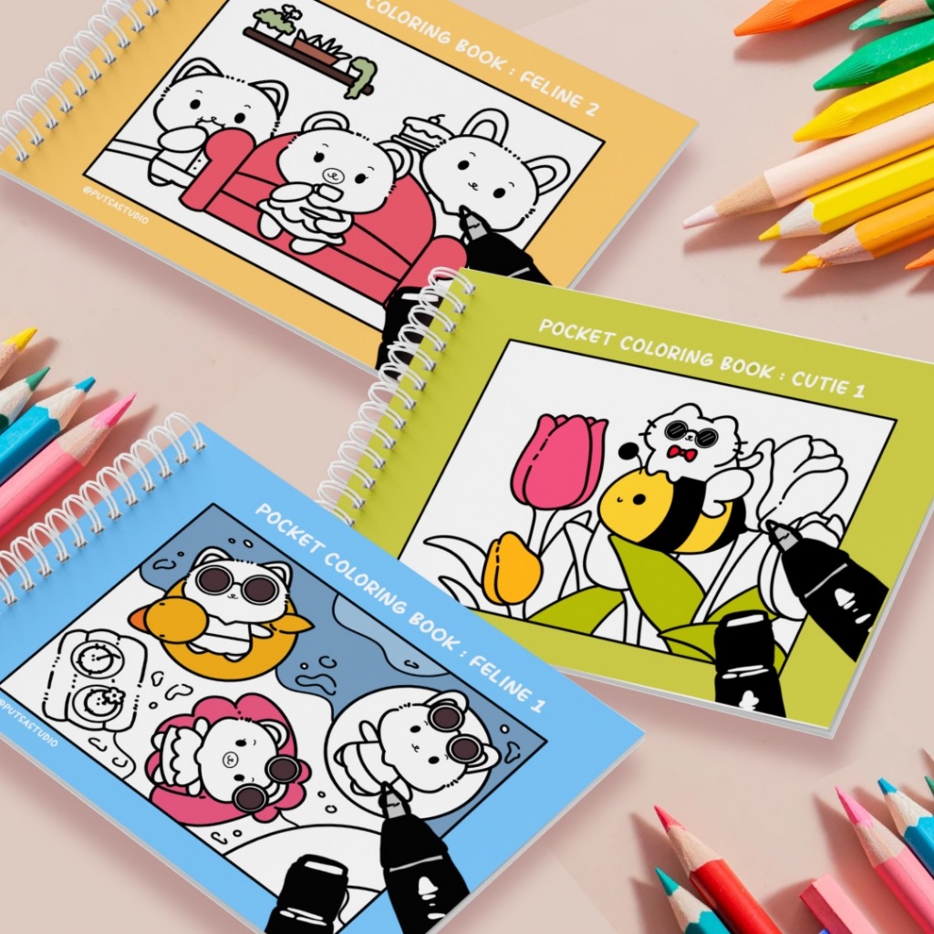 

PUTSA STUDIO Pocket Coloring Book A6 / Buku Mewarnai 30 Halaman