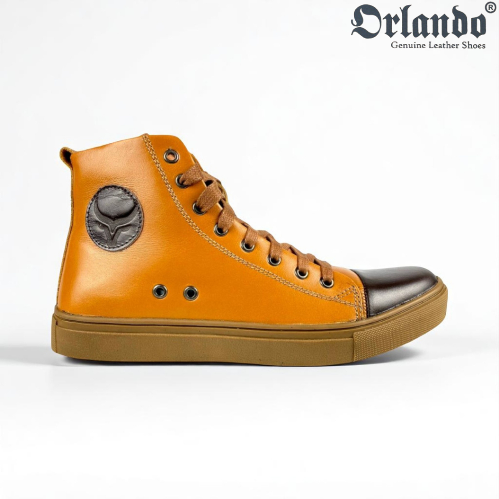 Orlando Sepatu Pria Kulit Asli Sapi Model Kets Slop Pantofel Formal Kantor Resmi Sekolah Orlando Hit