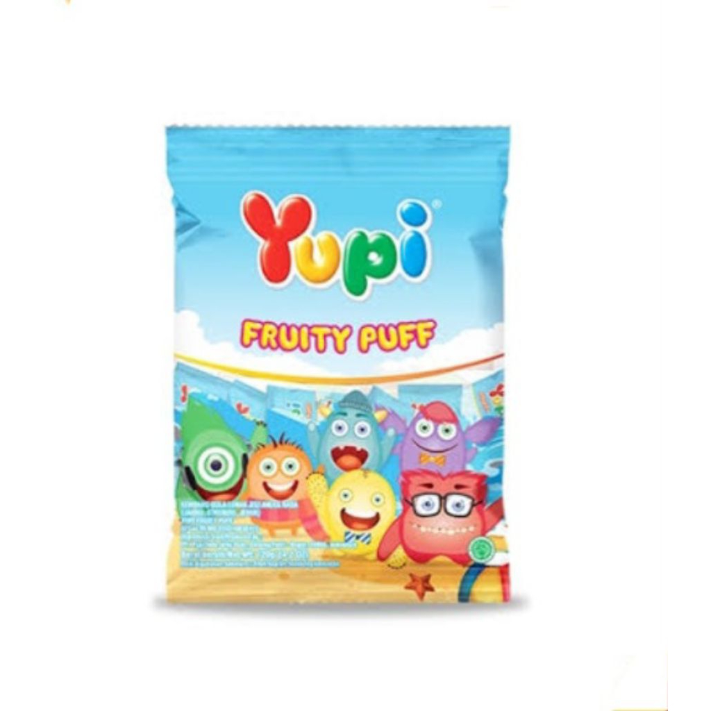 

YUPI FRUITY PUFF 1 BUNGKUS| GUMMY CANDY YUPI | YUPI PERMEN/YUPI FRUITY PUFFpermen yupi kiss 120gr