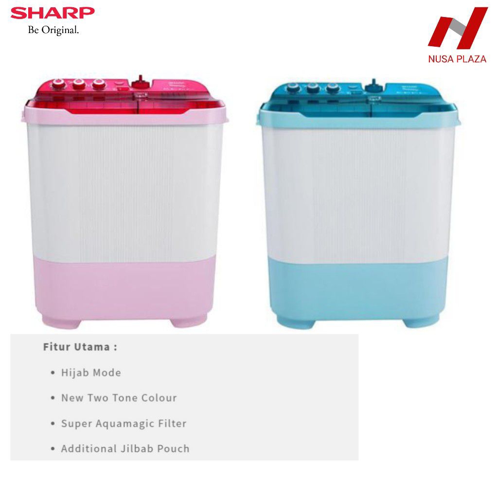 MESIN CUCI SHARP 2 TABUNG 11 Kg ES-T1270 LOW WATT