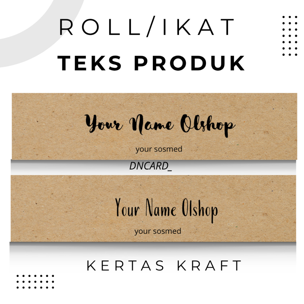 

ROLL PRODUK/PENGIKAT PRODUK/ROLL HIJAB/ROLL PENGIKAT KERTAS KRAFT UK 3X21,4X21,5X21CM