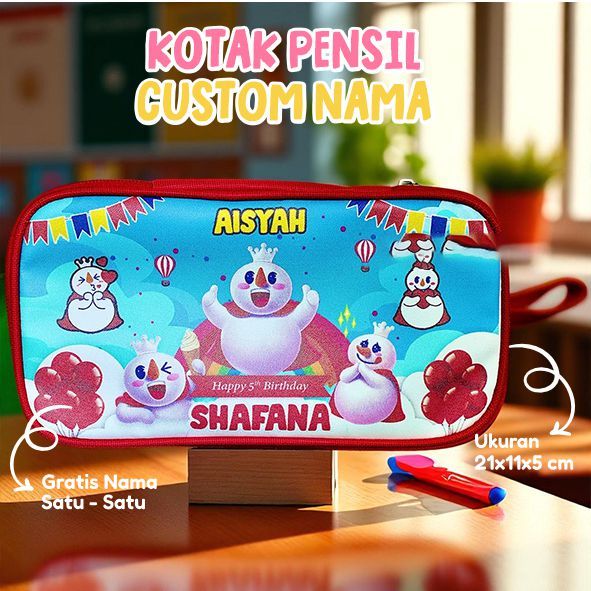 

Souvenir Kotak Pensil Anak – Bisa Custom Tema dan Nama Sesuai Permintaan