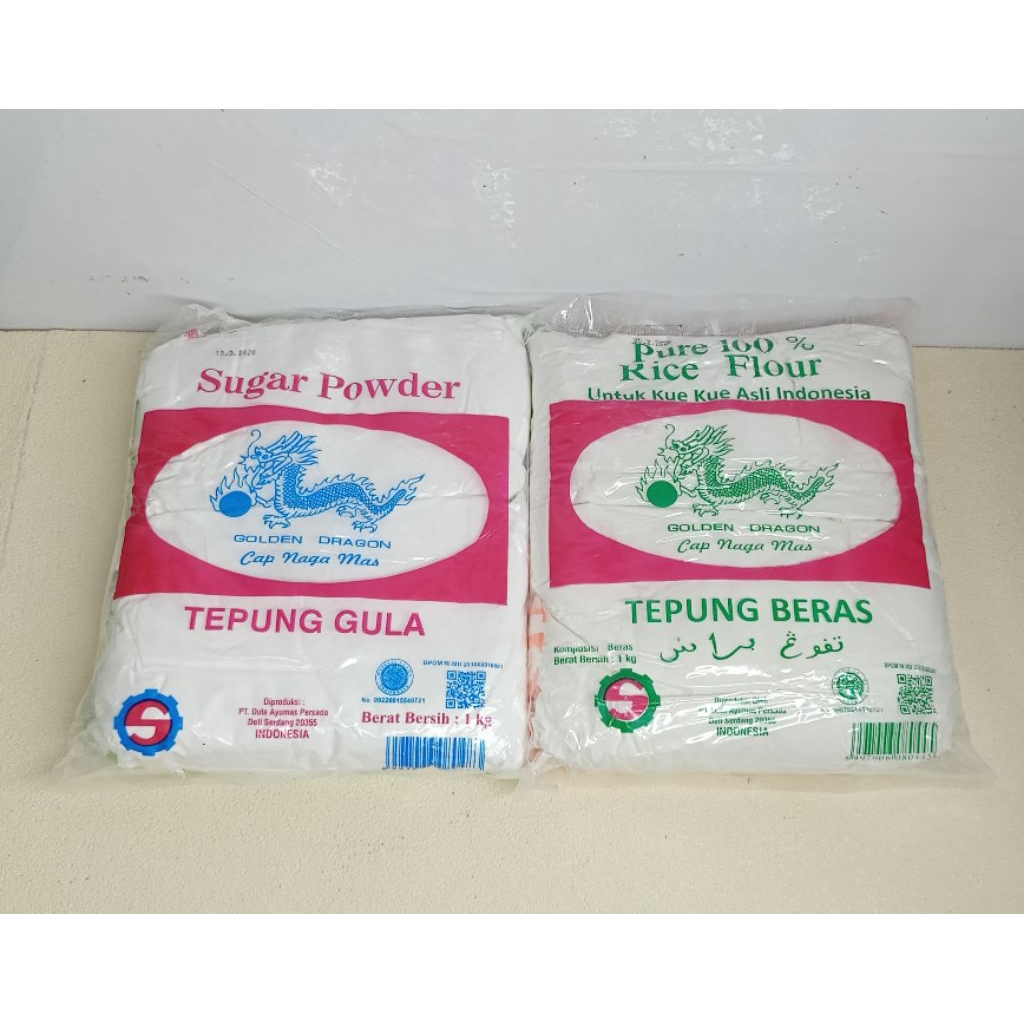 

Tepung Beras/Tepung Gula Cap Naga Mas 1Kg