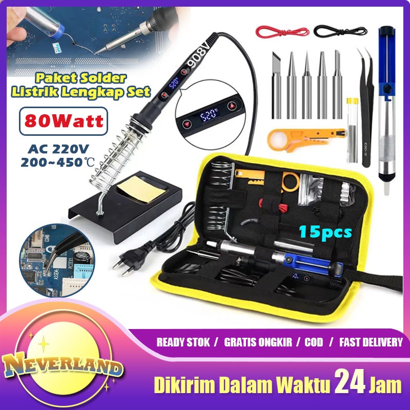 Solder Listrik Murah Paket Penyedot Penghisap Timah Set Kit Lengkap Solder 80Watt Solder Listrik Tim
