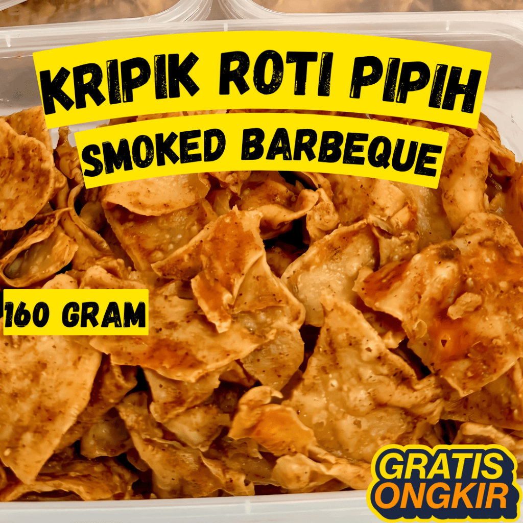 

Keripik Roti Pipih Bumbu Smoked BBQ Berat 160 gram | Snack Baru | Kripik Camilan Viral Food Makanan