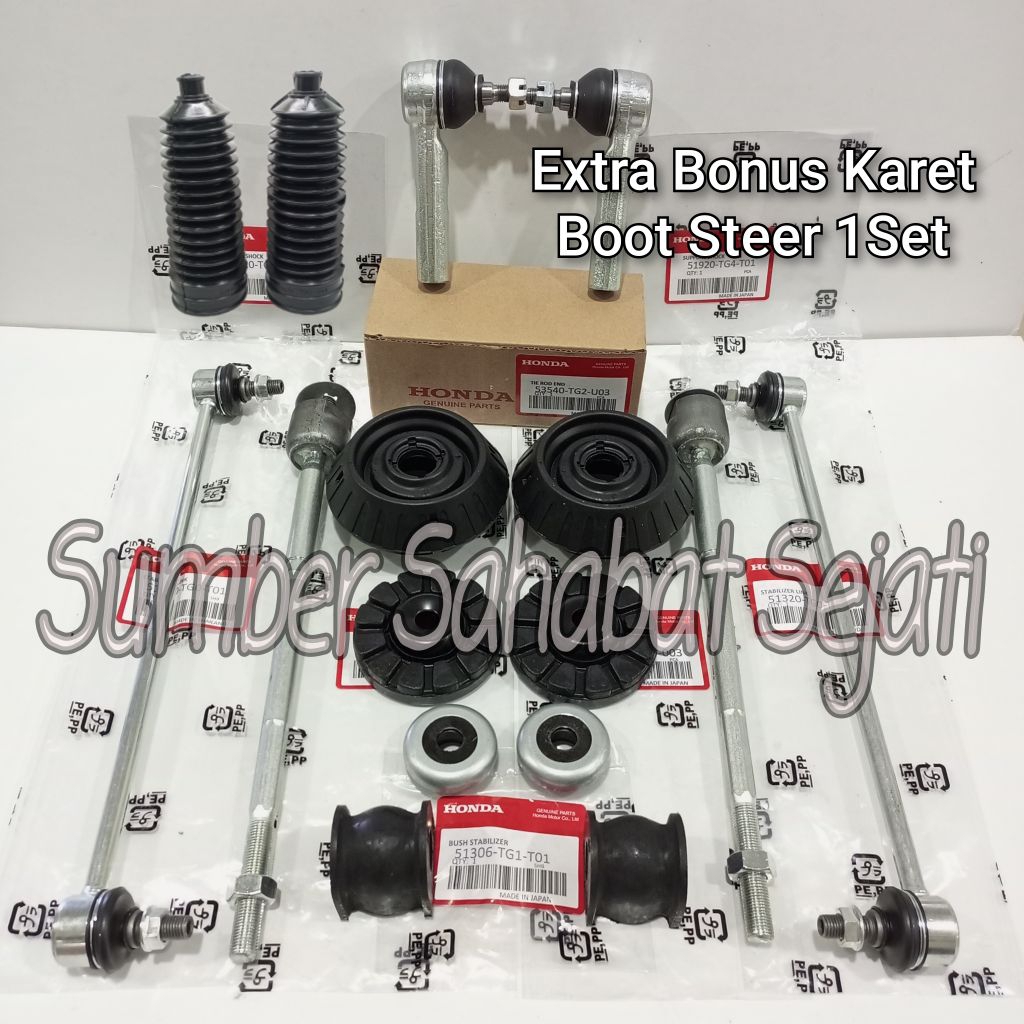 Paketan Kaki Kaki Depan Honda Brio 2014-2020 Original 16Pc Tie Rod Rack End Link Stabil Karet Stabil