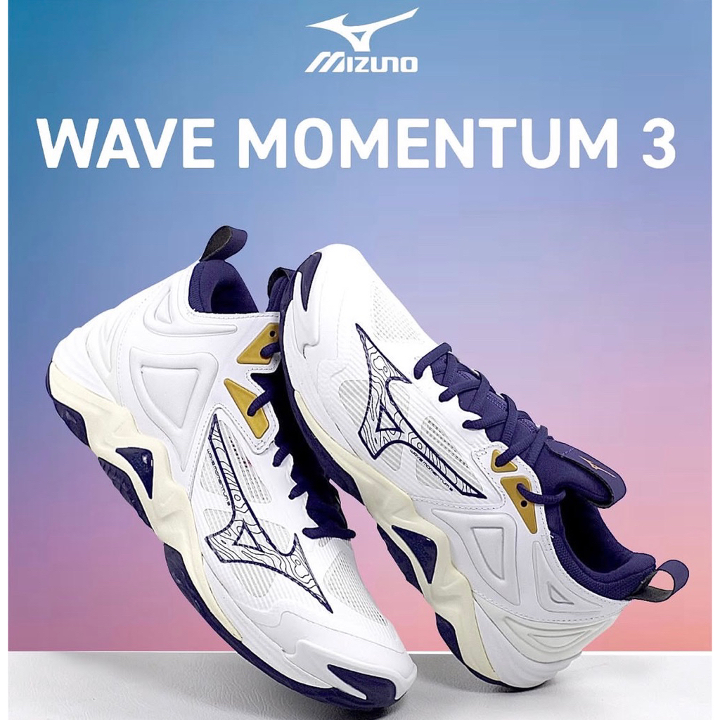 SEPATU VOLI/BADMINTON PRIA/WANITA  MIZUNO MOMENTUM3 MODEL LOW/PENDEK grade ORIGINAL MURAH COD BONUS 