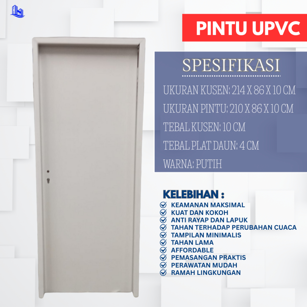 Pintu UPVC KM fullset pintu utama pintu kamar