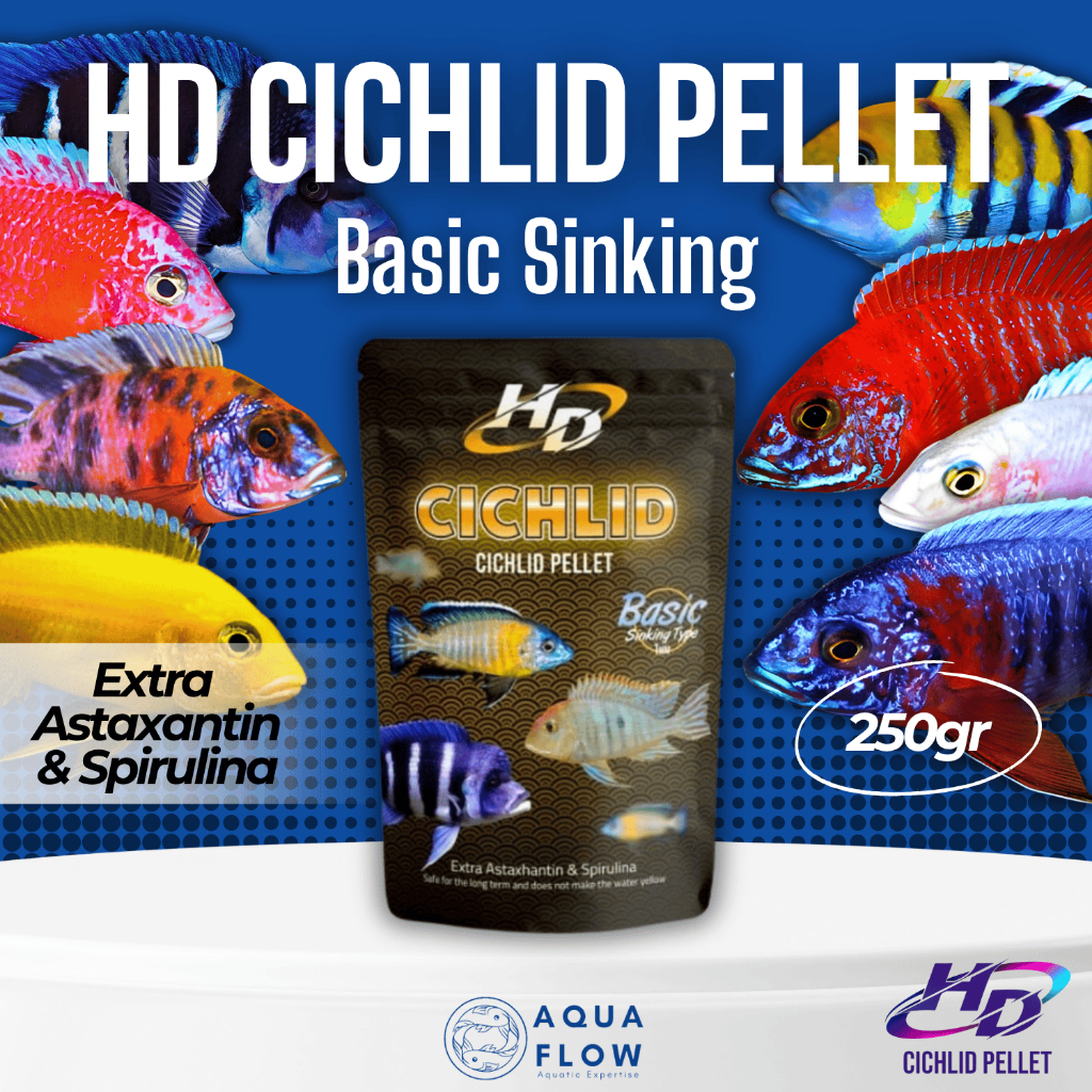 Pelet Ikan Hias HD Cichlid Pellet Basic Sinking 250gr / pakan cichlid / makanan ikan / pelet cichlid