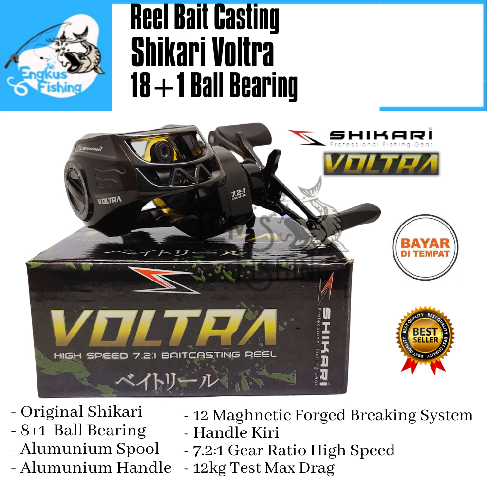 Reel Pancing BC Shikari VOLTRA 200L HS (18+1 Bearing) BaitCasting Power 12kg Murah - Engkus Fishing