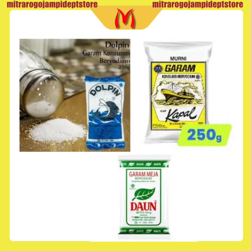 

Garam Beryodium Kemasan 250 gr | Daun | Dolphin | Kapal