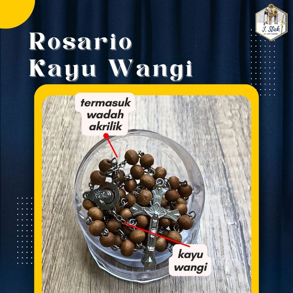 New ROSARIO Maria, manik kayu, beraroma kayu cendana