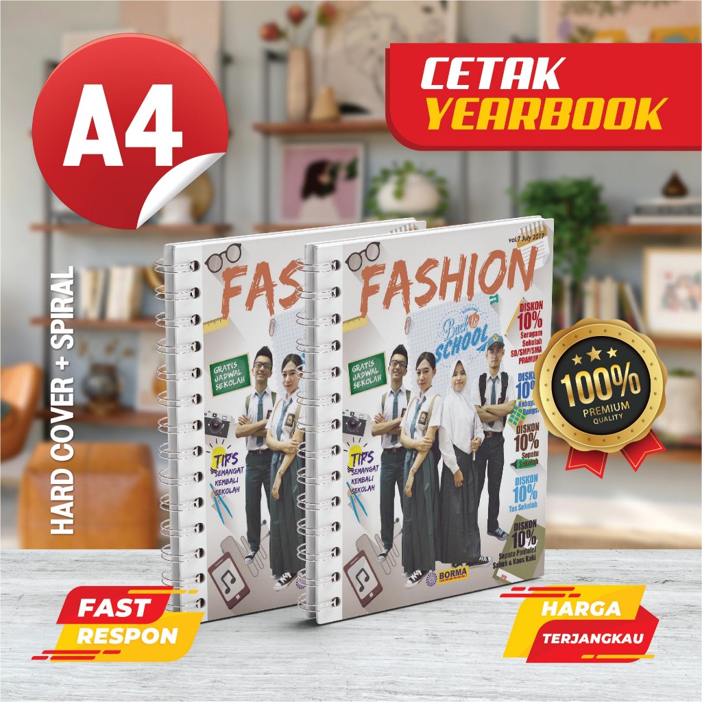 

A4 Spiral - Jasa Cetak buku Tahunan Sekolah /Yearbook SD SMP SMA