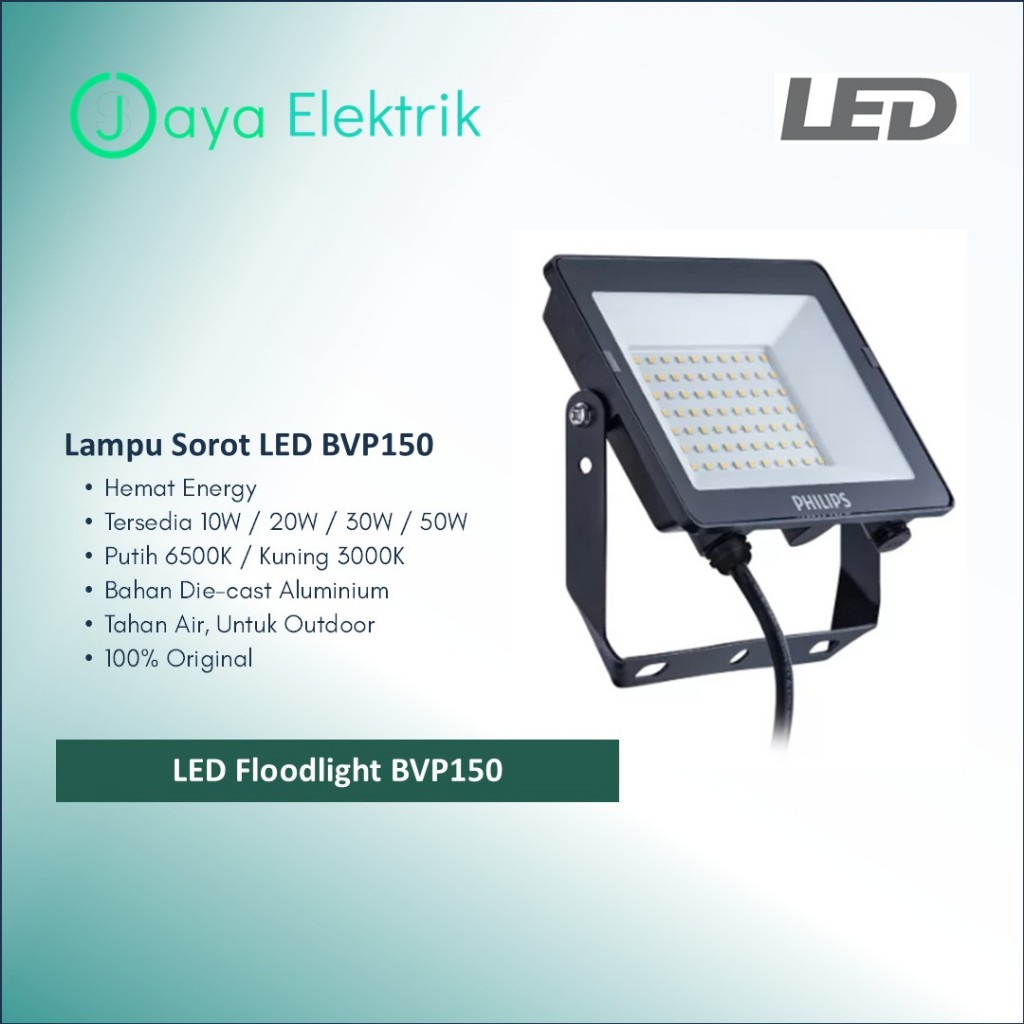 Lampu Sorot LED Philips BVP150 10Watt 10W Putih Kuning - Flood Light Outdoor 10 W Watt Grosir BVP 15