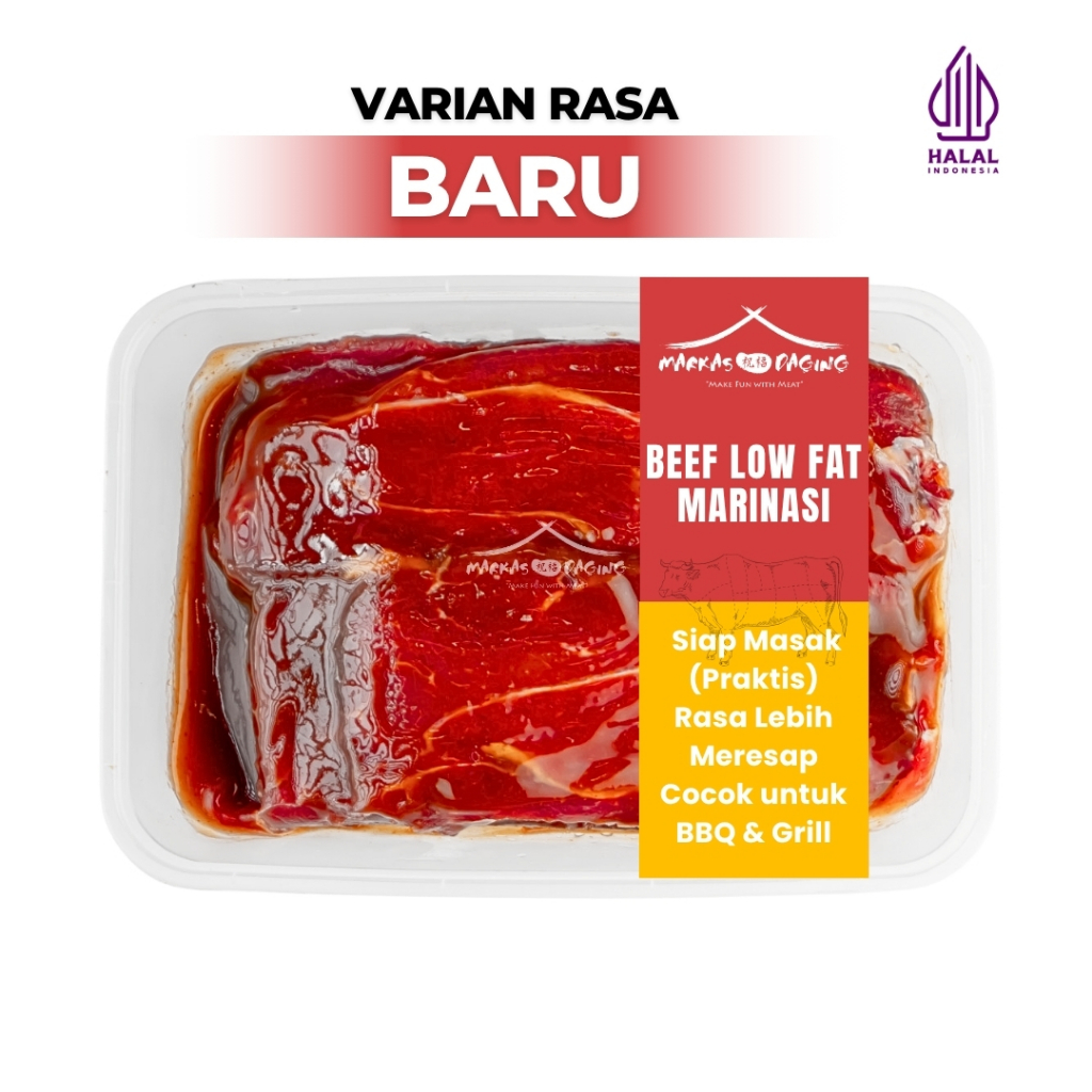 

MARINASI LOWFAT slice beef daging sapi marinasi HALAL 350 Gr - Markasdaging