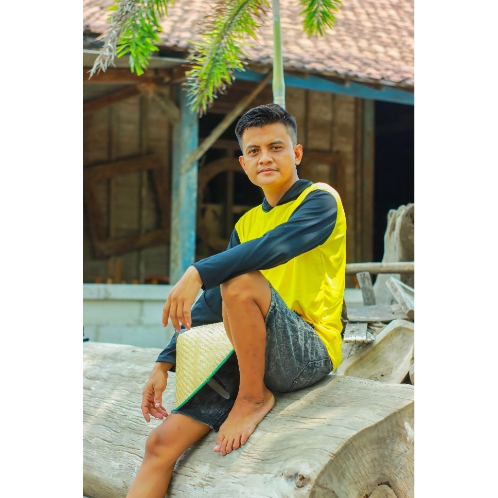 Kaos Kerja Proyek Baju Tani Lengan Panjang Bertudung