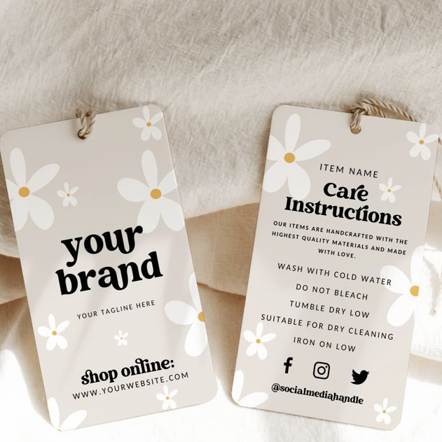 

Hangtag label baju | tag tebal 700gsm ( FREE DESIGN ) | Hantag Label Baju Handtag Custom Bahan Ivory 700gsm Laminasy Doff Cetak 2 Sisi