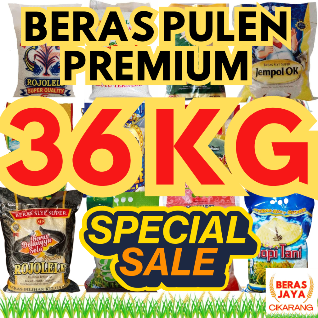 

(SPESIAL SALE SHOPEE!!) Promoo Beras Kualitas Terjamin Bersih Bebas Kutu Super Pulen 36 kg Murah