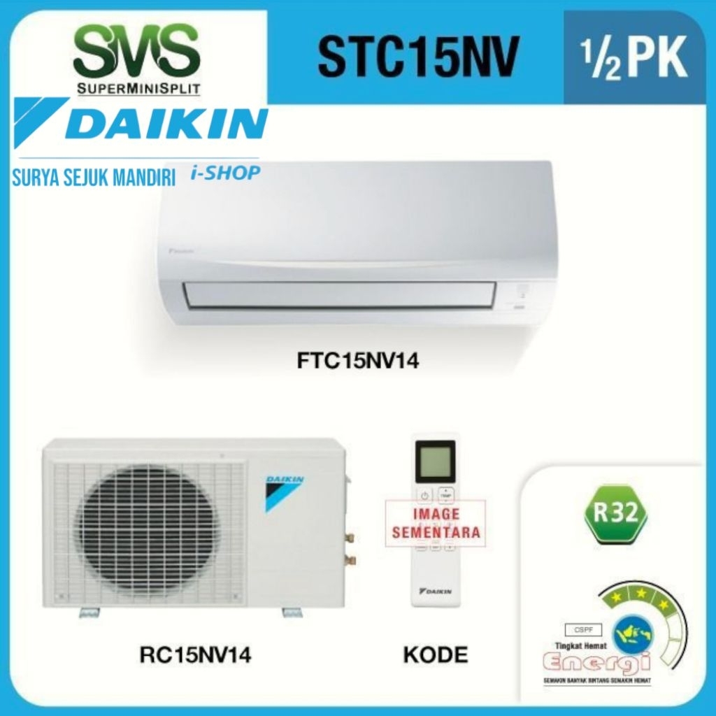 AC DAIKIN THAILAND STANDART 0.5PK FTC15NV14 DAIKIN AC THAILAND DELUXE STANDART 1/2PK R32 STC15NV14