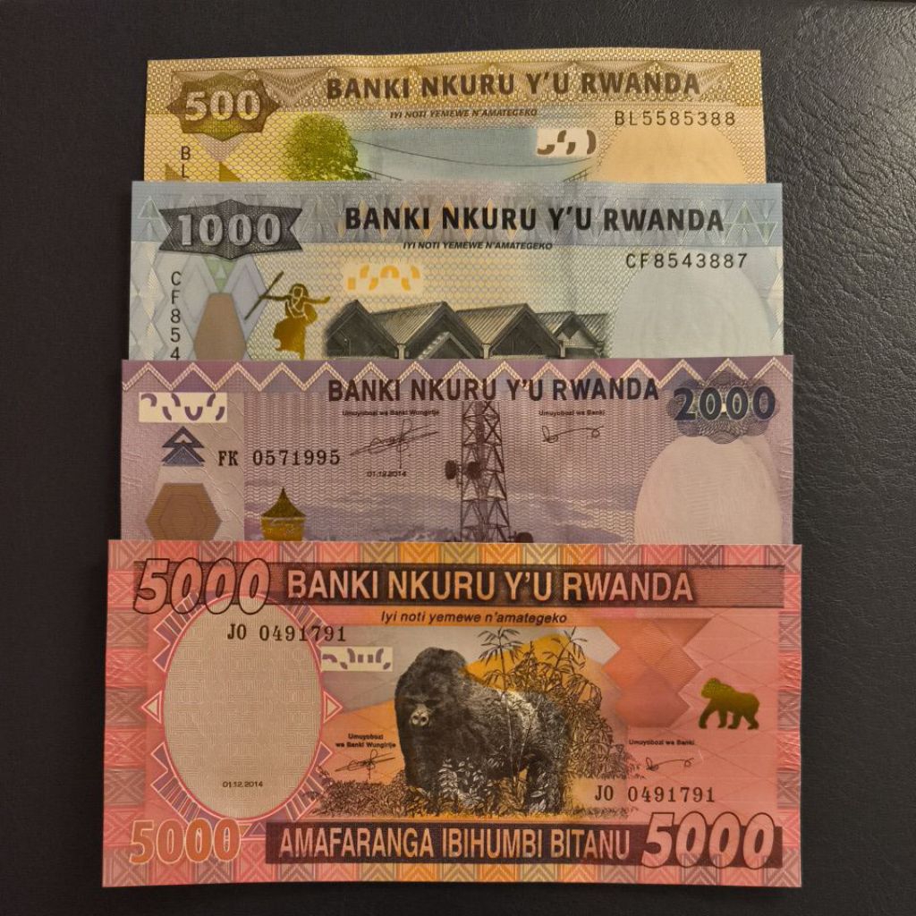 Set Uang Asing Rwanda Pecahan 500 - 5000